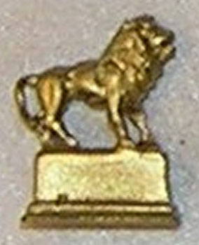 Dollhouse Miniature Statue, Lion, Gold Color